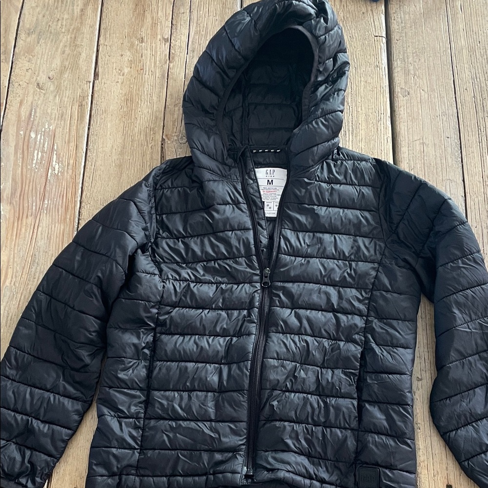 GAP Kids Black Hooded Puffer Jacket